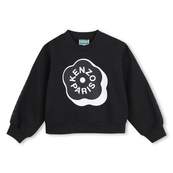 Girls Black Boke Flower Logo Sweatshirt