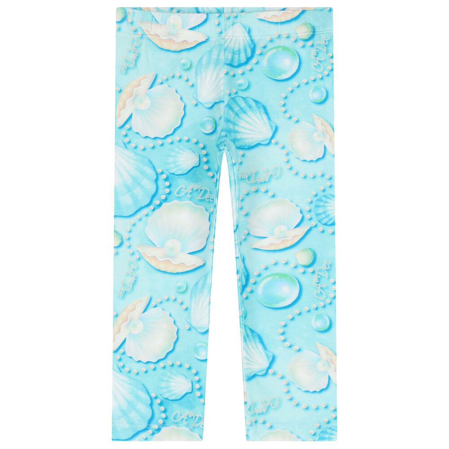 Girls White & Blue Logo Bag Leggings Set, 1, hi-res