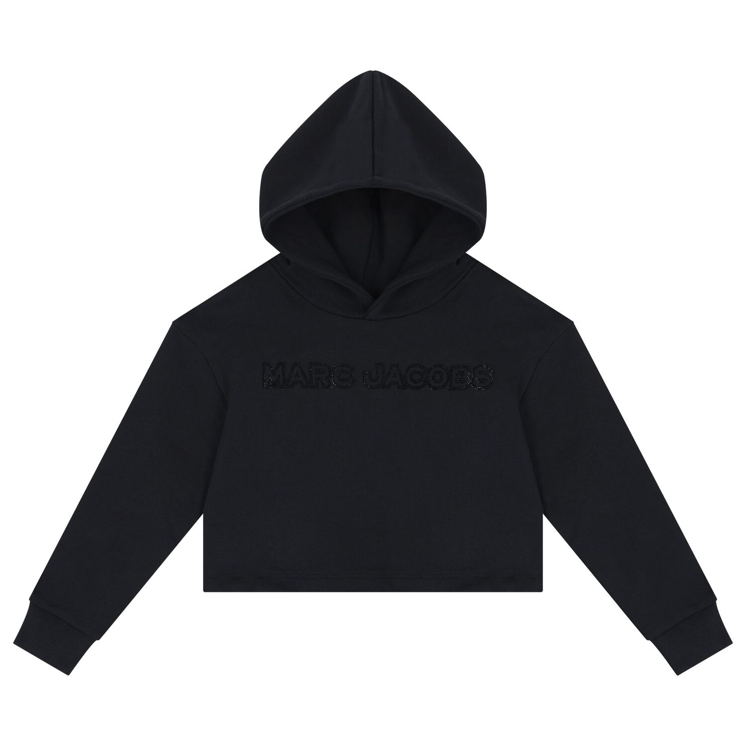 Girls Black Logo Hooded Top, 1, hi-res image number null