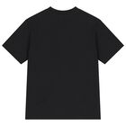 Girls Black Flower Logo T-Shirt, 2, hi-res