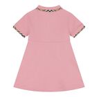 Baby Girls Pink Check Polo Dress, 1, hi-res