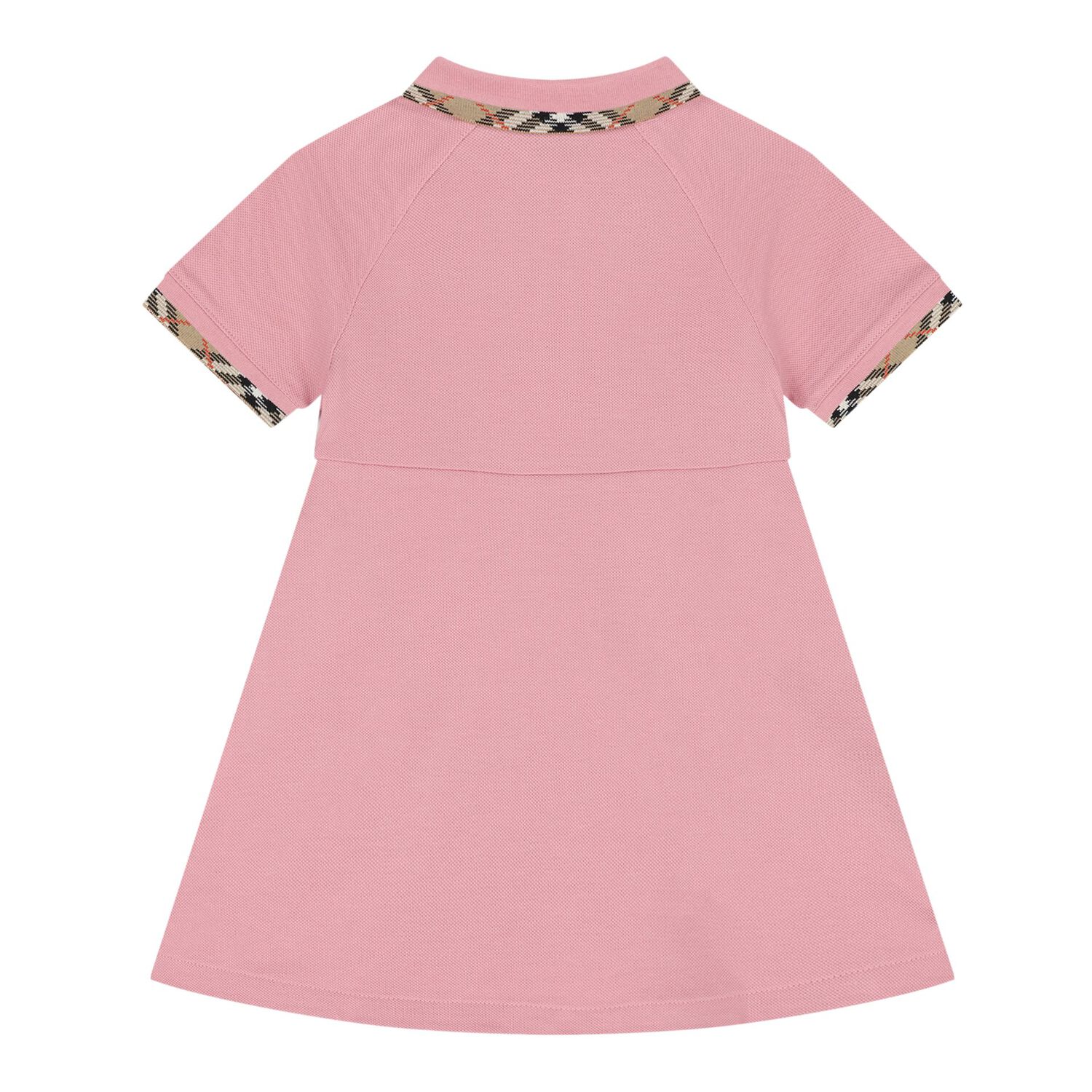 Baby Girls Pink Check Polo Dress, 1, hi-res