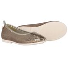 Girls Gold Sequin Ballerina Shoes, 1, hi-res