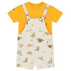 Younger Boys Yellow & Beige Dungaree Set, 1, hi-res