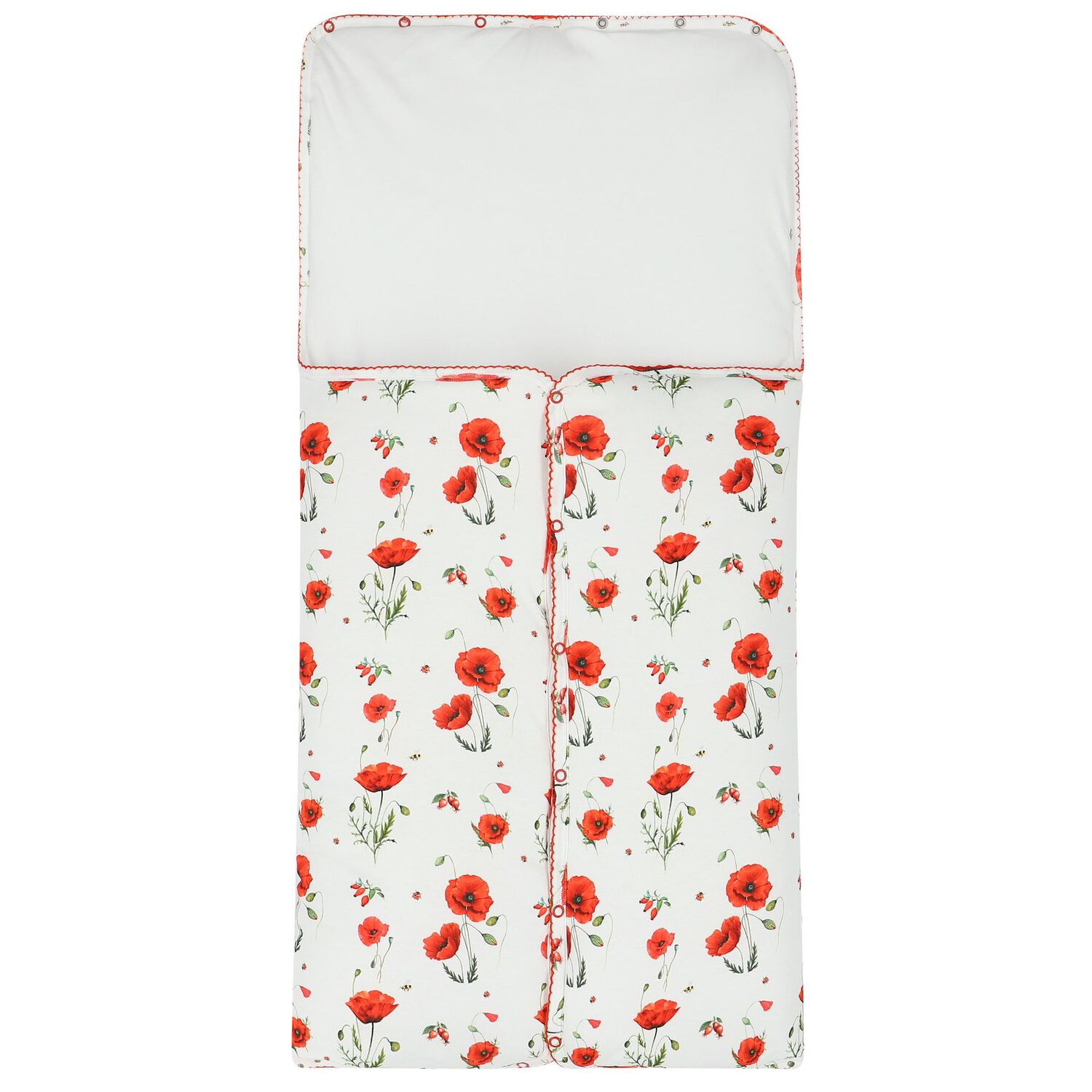 Baby Girls White & Red Poppies Nest, 1, hi-res image number null