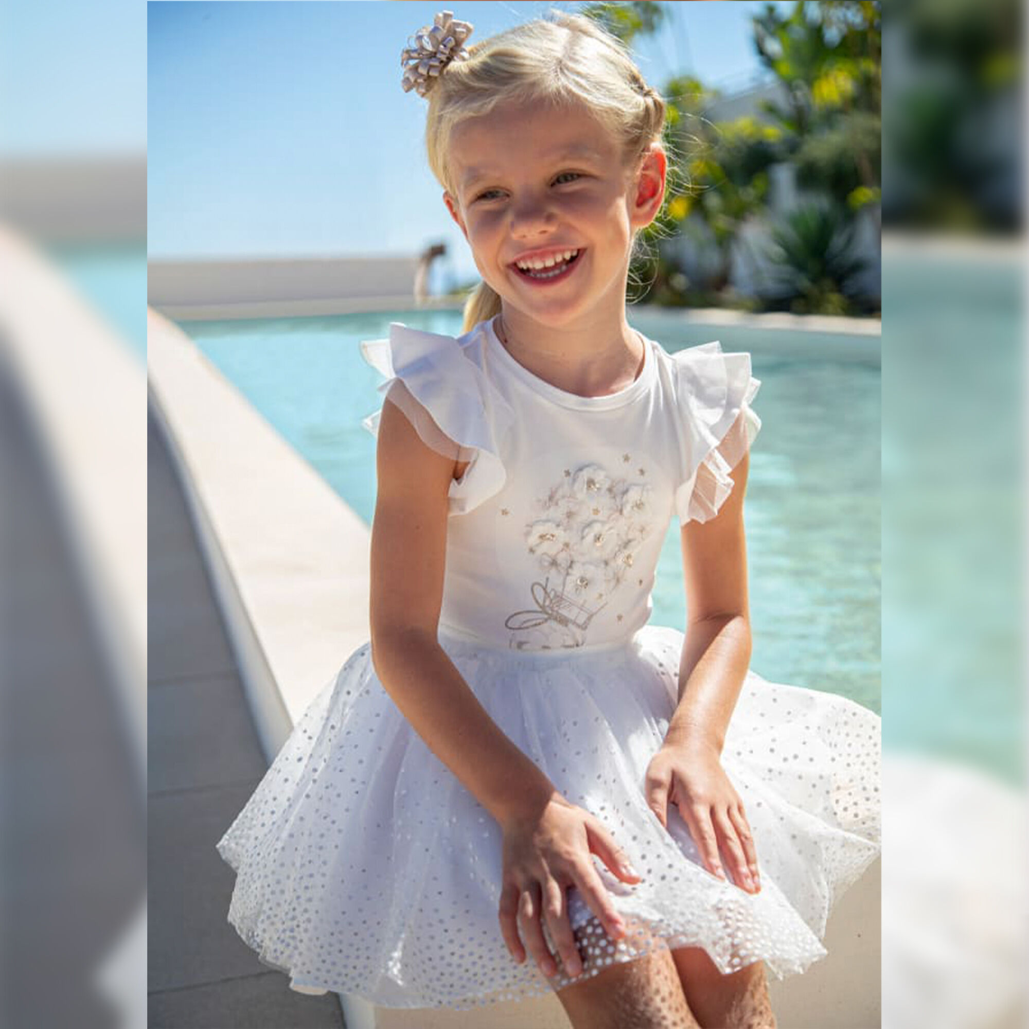 Mayoral Girls White Tulle Skirt Junior Couture UAE