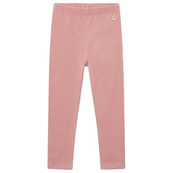 Girls Pink Logo Leggings