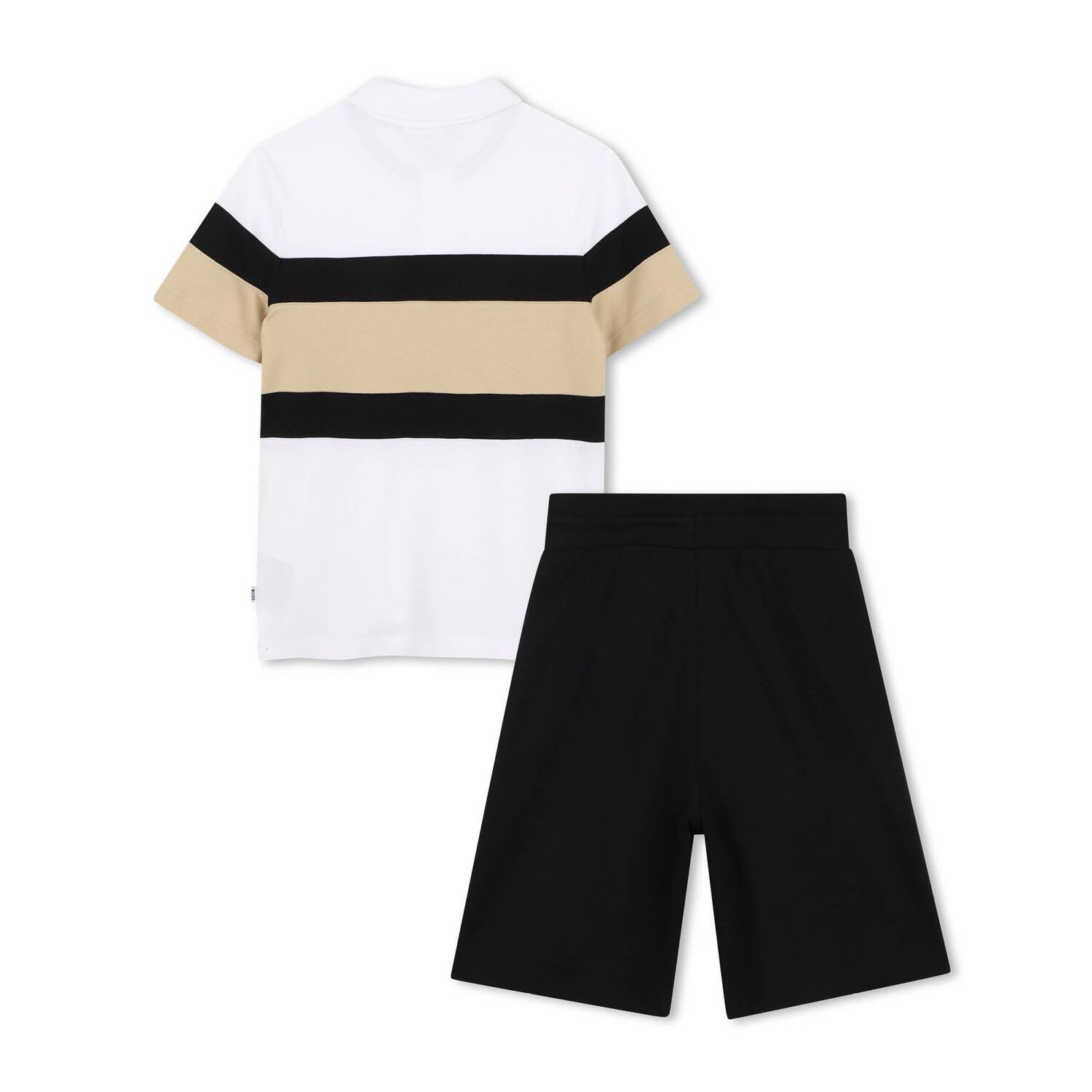 Boys White & Black Logo Shorts Set, 1, hi-res