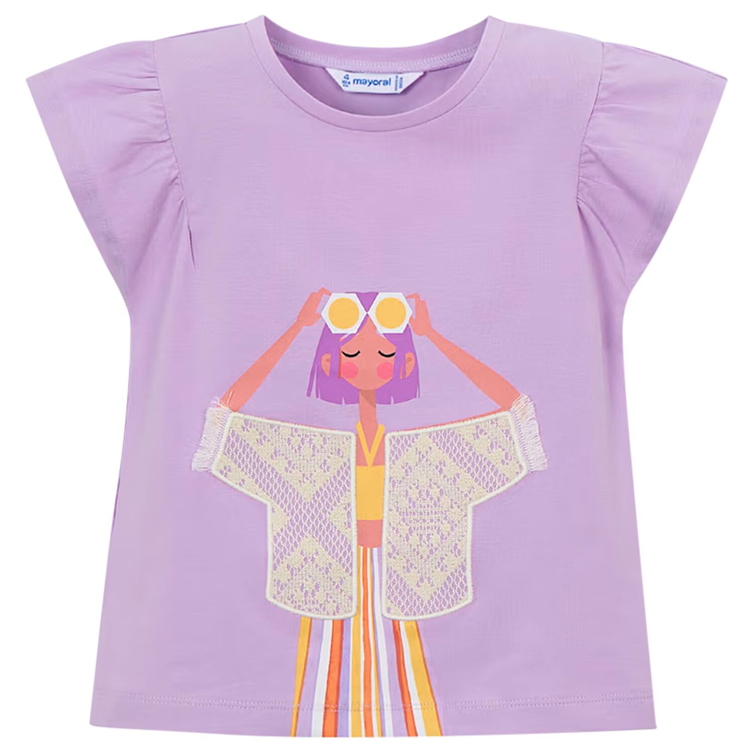Girls Lilac T-Shirt, 4, hi-res