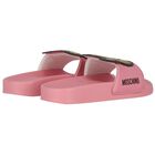 شباشب للبنات بشعار دب باللون وردي, 2, hi-res