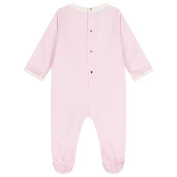 Baby Girls Pink Medusa Logo Babygrow