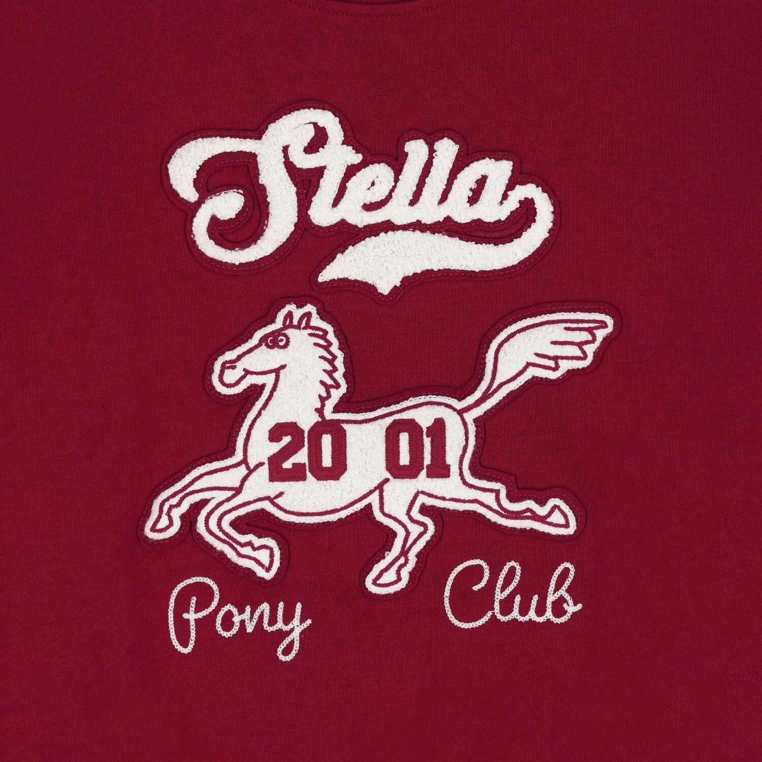 Girls Burgundy Horse Logo Sweatshirt, 1, hi-res