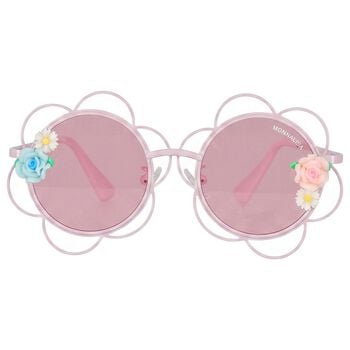 Girls Pink Flower Sunglasses