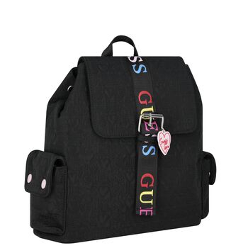 Girls Black Logo Backpack