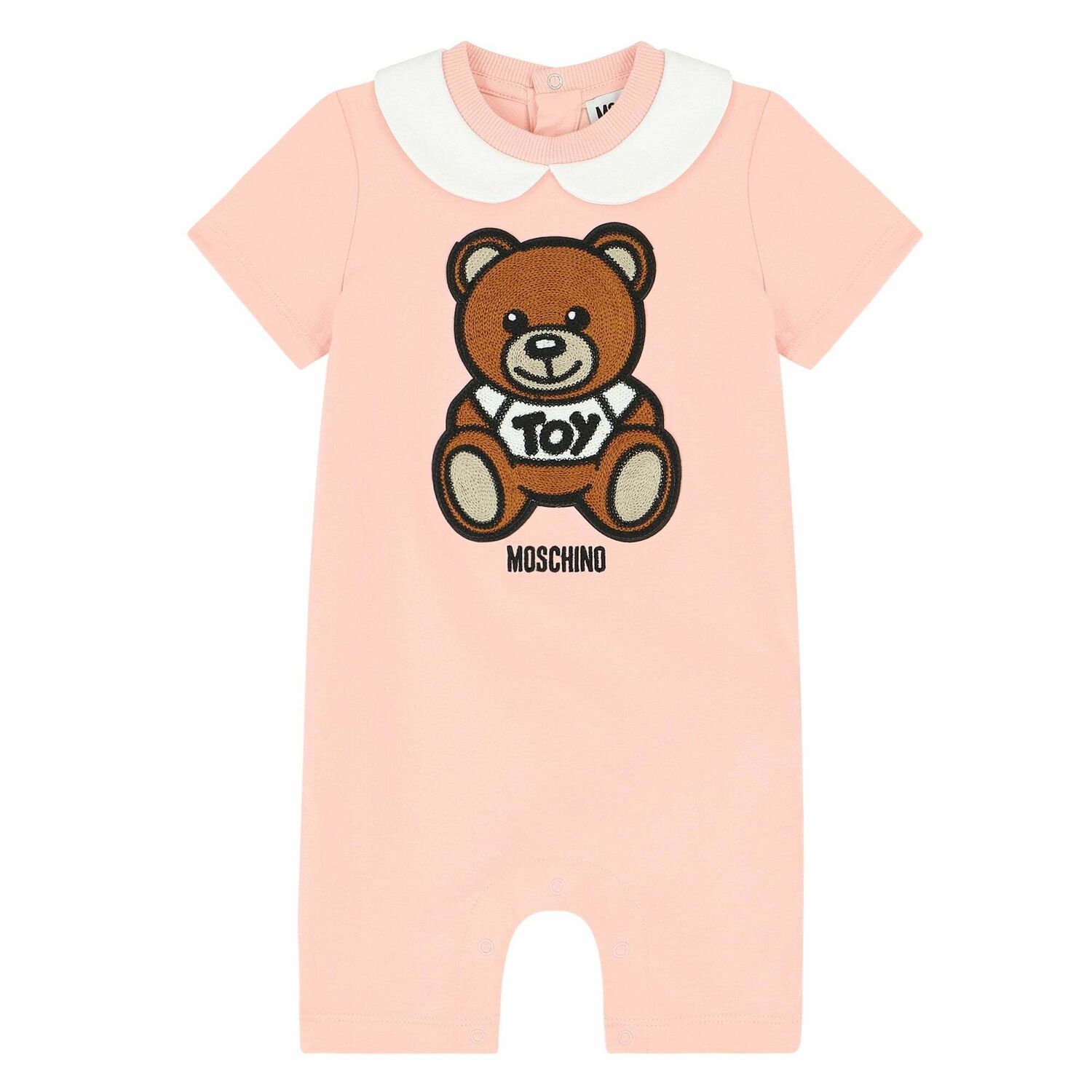 Baby Girls Pink Teddy Romper, 2, hi-res