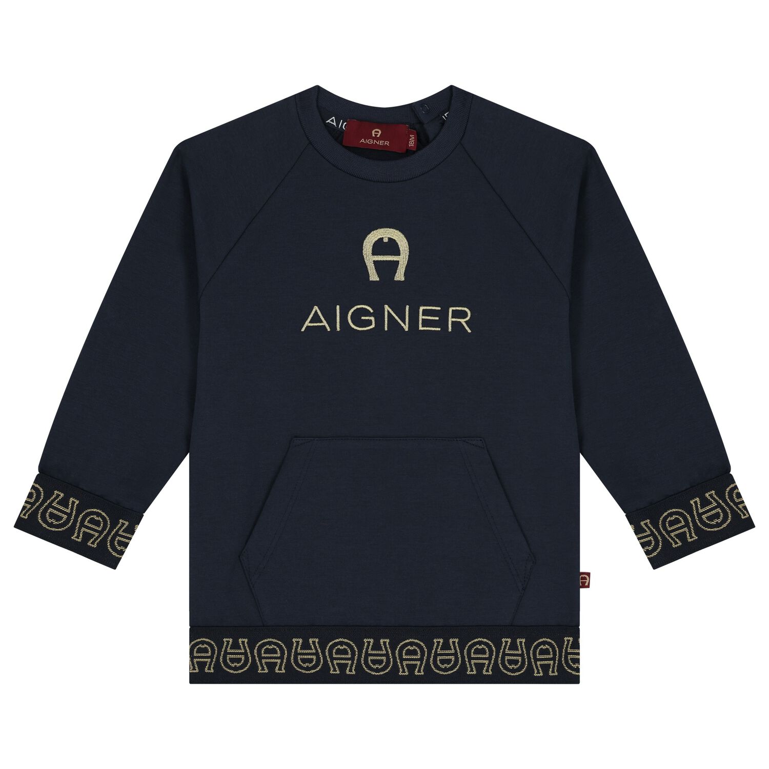 Younger Boys Navy Logo Sweatshirt, 1, hi-res
