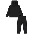 Boys Black Logo Tracksuit , 1, hi-res