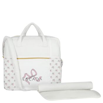 White Logo Bow Baby Changing Bag