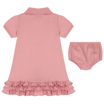 Baby Girls Pink Polo Dress Set