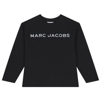 Boys Black Logo Long Sleeve Top