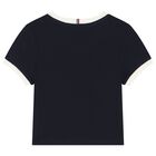 Girls Navy Blue Logo T-Shirt, 1, hi-res