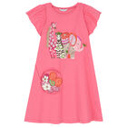 طقم فستان وحقيبة بطبعة حيوانات باللون الوردى, 1, hi-res