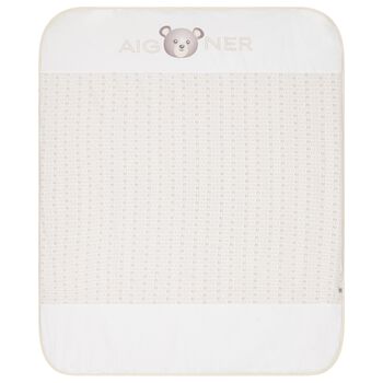White & Beige Teddy Bear Baby Blanket