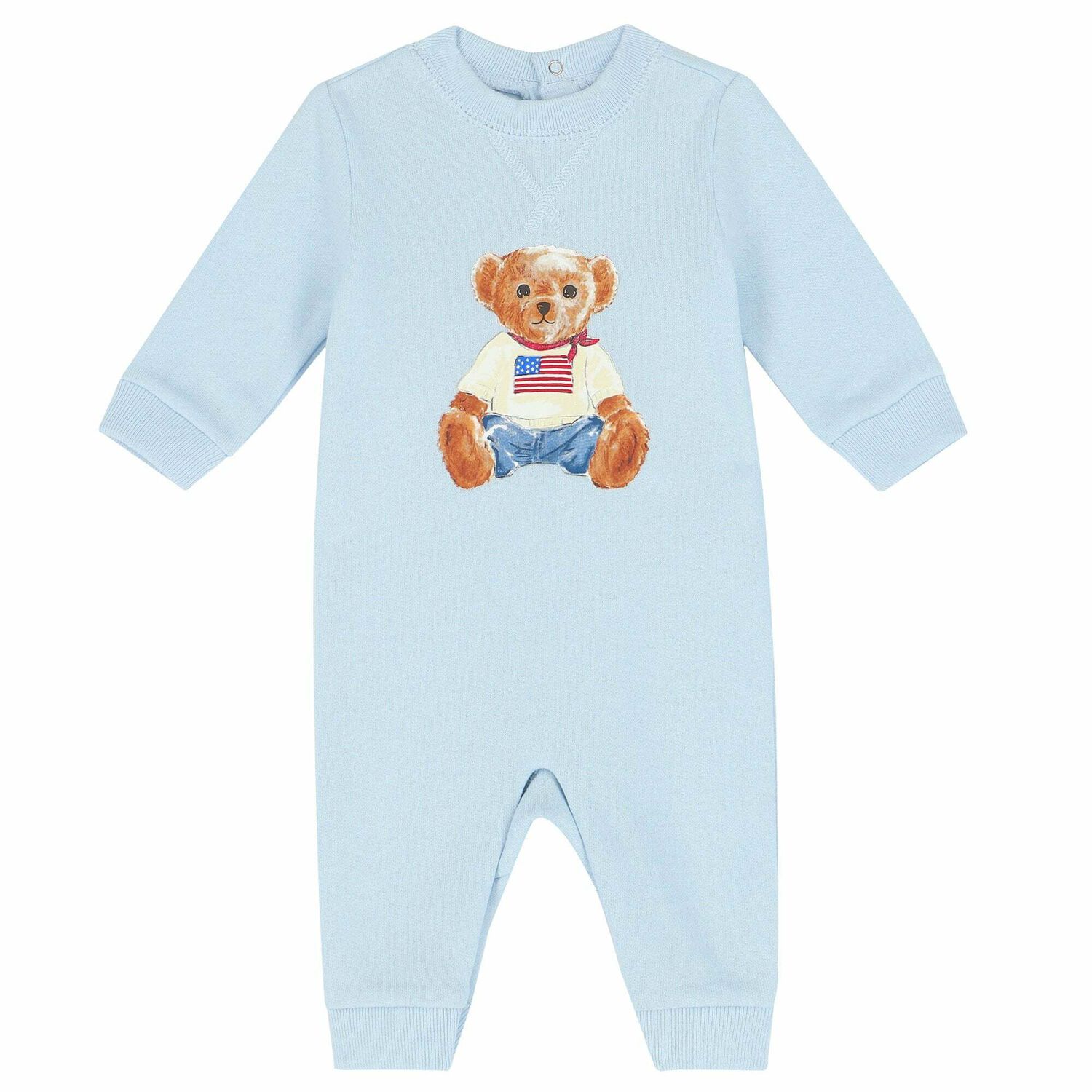 Baby Boys Blue Teddy Romper, 1, hi-res image number null