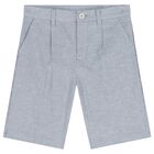 Boys Blue & White Striped Shorts, 2, hi-res