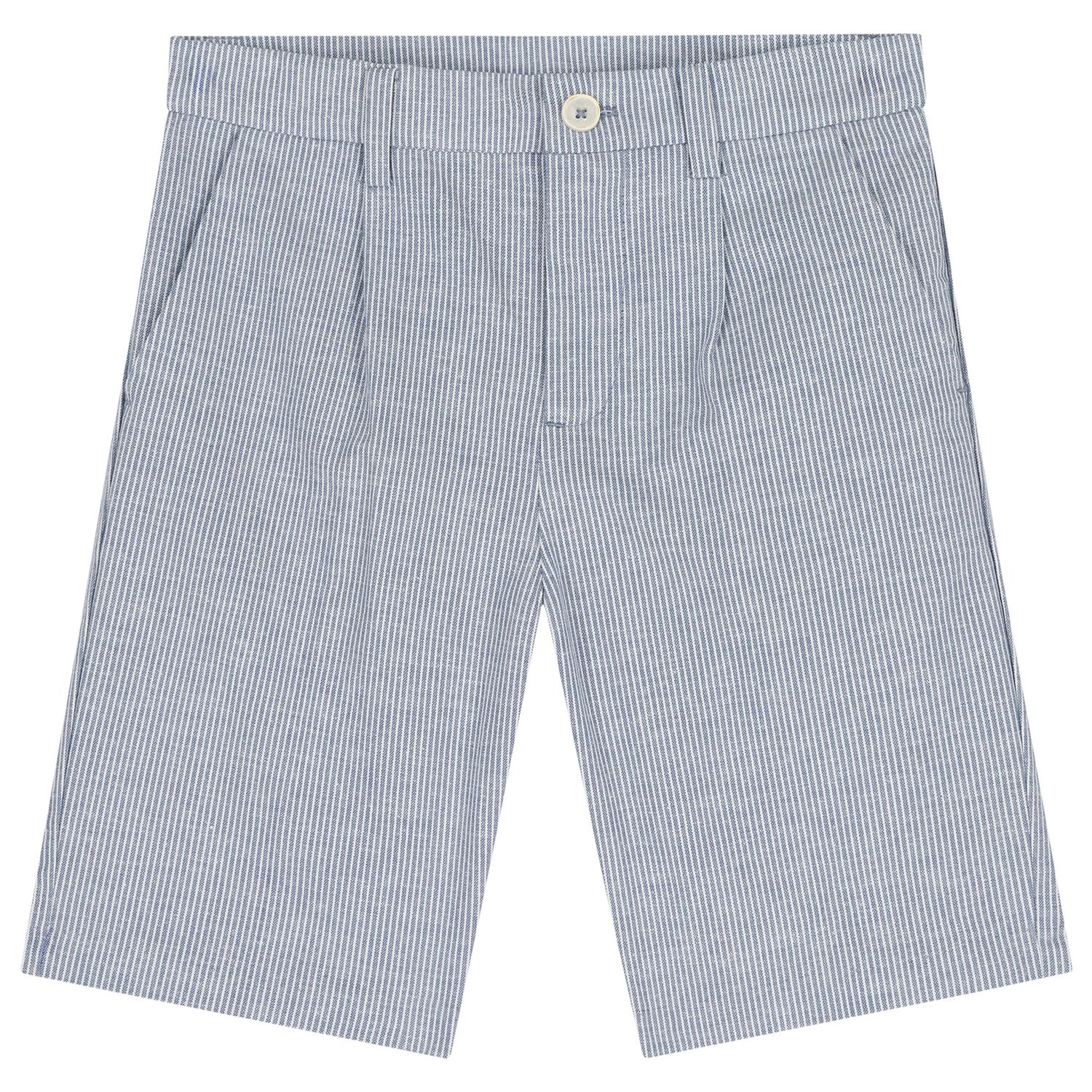 Boys Blue & White Striped Shorts, 2, hi-res