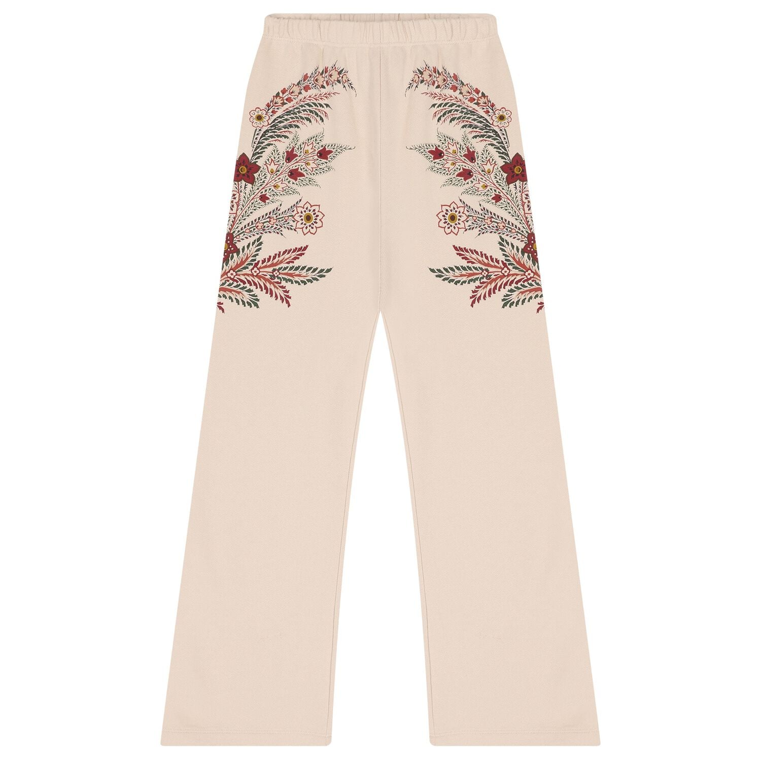 Girls Beige Floral Trousers, 1, hi-res