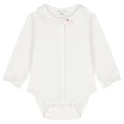 طقم بدله اطفال للبنات مزينه بزهور باللون الوردى والعاجى , 1, hi-res