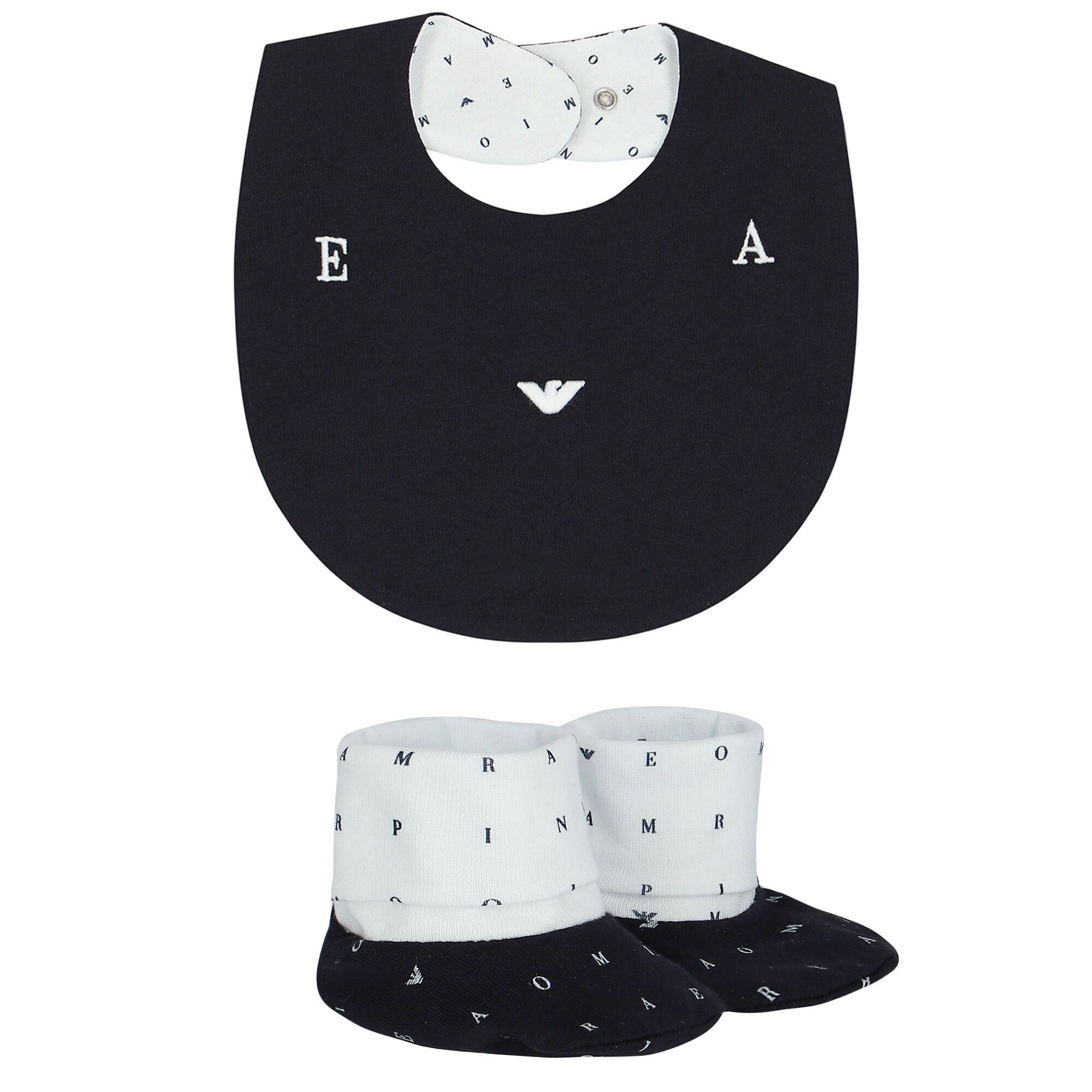 Emporio Armani Kids sailor collar cotton babygrow - White