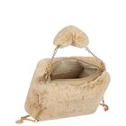 Girls Beige Faux Fur Handbag, 2, hi-res
