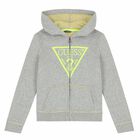 Boys Grey Logo Zip Up Top, 2, hi-res