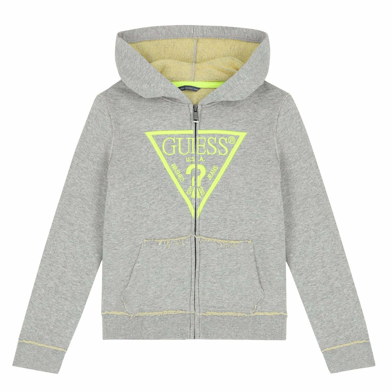 Boys Grey Logo Zip Up Top, 2, hi-res