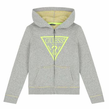 Boys Grey Logo Zip Up Top