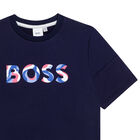 فستان بالشعار باللون الكحلي, 1, hi-res