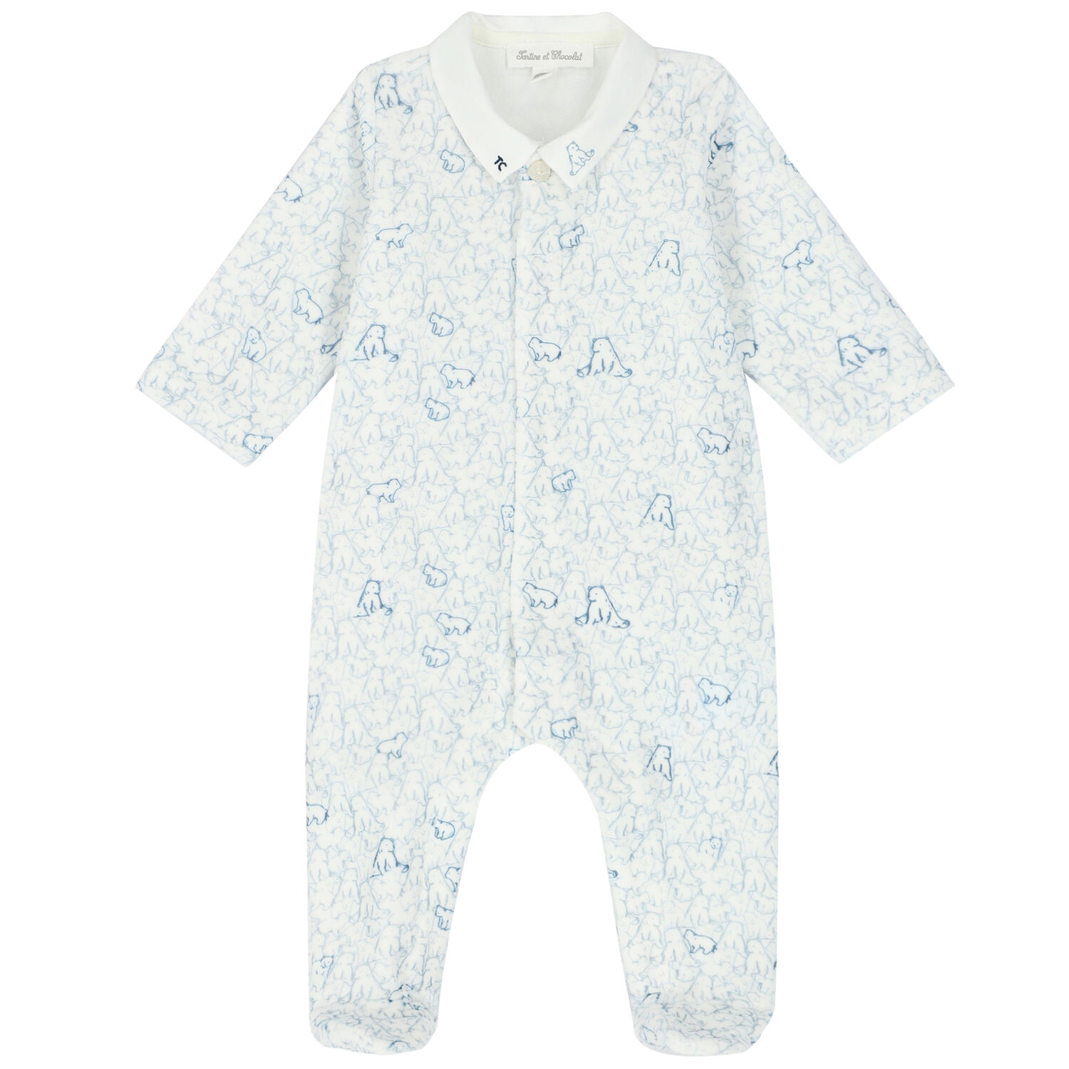 Baby Boys Ivory Polar Bear Babygrow, 1, hi-res