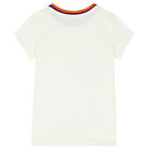 تيشيرت بالشعار باللون العاجي للبنات, 1, hi-res