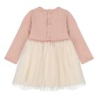 Younger Girls Pink & Ivory Tulle Dress, 1, hi-res