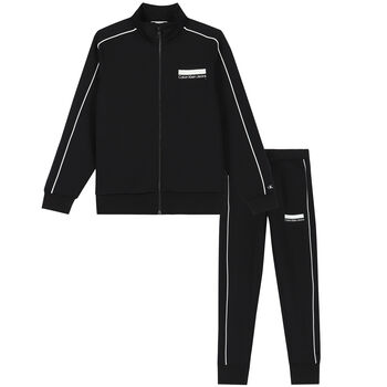 Boys Black Logo Tracksuit