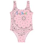 Girls Pink Paisley Logo Swimsuit, 1, hi-res