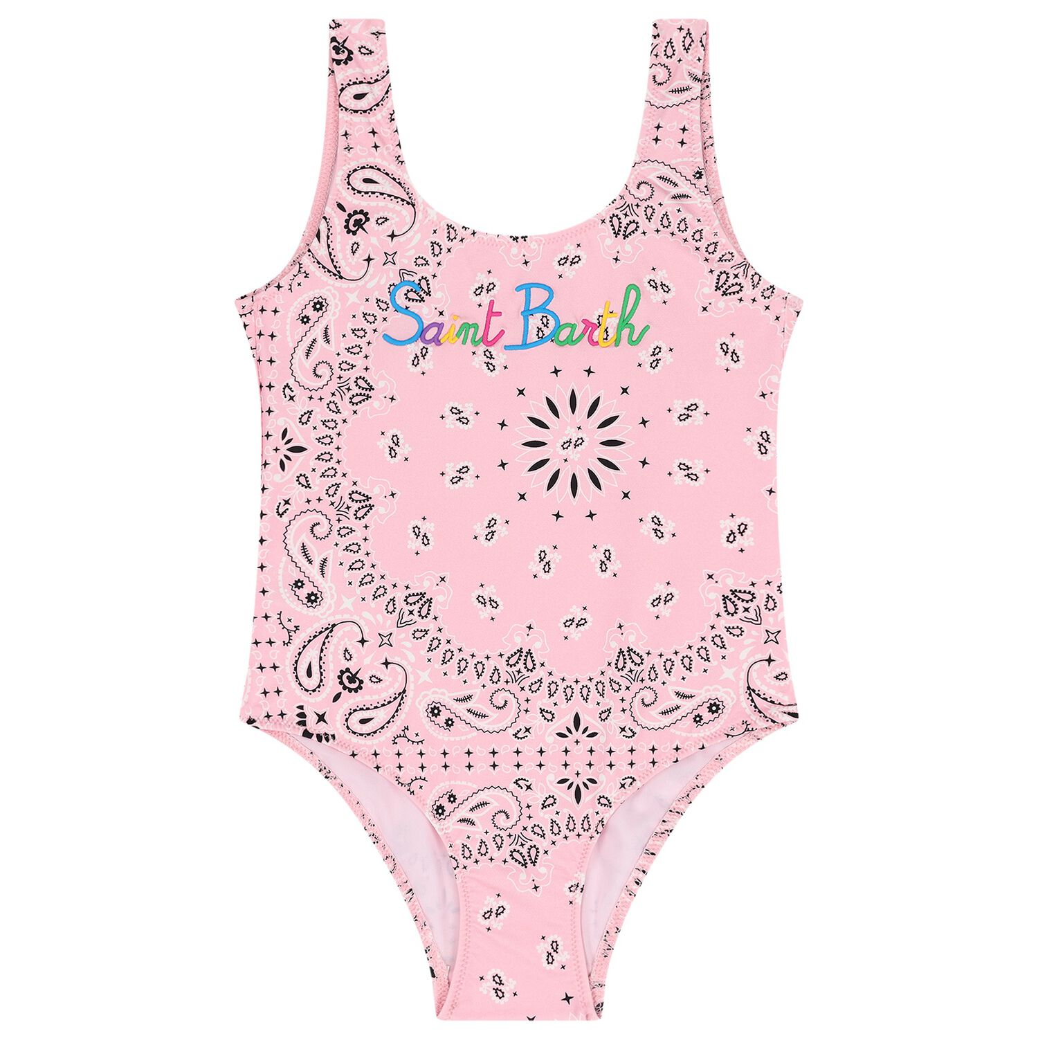 Girls Pink Paisley Logo Swimsuit, 1, hi-res