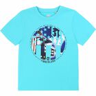 Boys Turquoise Logo T-Shirt, 1, hi-res