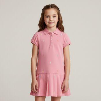 Girls Pink Logo Dress