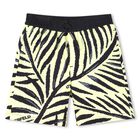 Boys Mini Me Black & Yellow Logo Swim Shorts, 2, hi-res