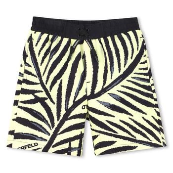 Boys Mini Me Black & Yellow Logo Swim Shorts