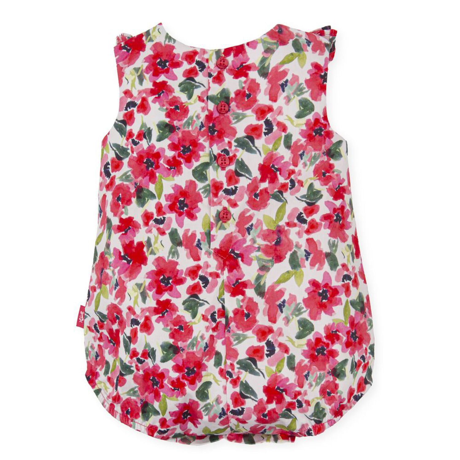 Baby Girls Pink Floral Romper, 1, hi-res