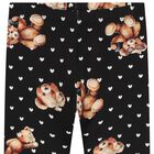 Girls Ivory & Black Teddy Bear Leggings Set, 1, hi-res